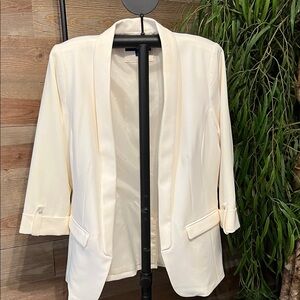 Apt 9 cream ivory open front tuxedo style blazer jacket. Large